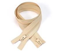 ZIPZSY 2PCS #5 Resin Separabili con Cerniera (Doppio Sentiero), Chiusure con Cerniera a Doppio Cursore per Abbigliamento e Progetti di Cucito Fai-da-Te (Cachi, 40cm)