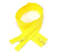 ZIPZSY 2PCS #5 Resin Separabili con Cerniera (Doppio Sentiero), Chiusure con Cerniera a Doppio Cursore per Abbigliamento e Progetti di Cucito Fai-da-Te (Giallo, 60cm)