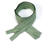 ZIPZSY 2PCS #5 Resin Separabili con Cerniera (Doppio Sentiero), Chiusure con Cerniera a Doppio Cursore per Abbigliamento e Progetti di Cucito Fai-da-Te (Verde Oliva, 70cm)