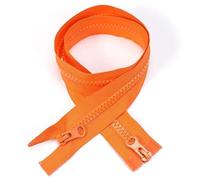 ZIPZSY 2PCS #5 Resin Separabili con Cerniera (Doppio Sentiero), Chiusure con Cerniera a Doppio Cursore per Abbigliamento e Progetti di Cucito Fai-da-Te (Arancione, 90cm)