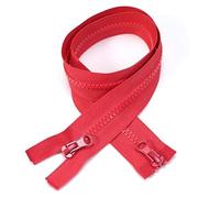 ZIPZSY 2PCS #5 Resin Separabili con Cerniera (Doppio Sentiero), Chiusure con Cerniera a Doppio Cursore per Abbigliamento e Progetti di Cucito Fai-da-Te (Rosso, 50cm)