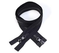 ZIPZSY 2PCS #5 Resin Separabili con Cerniera (Doppio Sentiero), Chiusure con Cerniera a Doppio Cursore per Abbigliamento e Progetti di Cucito Fai-da-Te (Nero, 70cm)