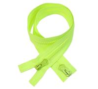 ZIPZSY 2PCS #5 Resin Separabili con Cerniera (Doppio Sentiero), Chiusure con Cerniera a Doppio Cursore per Abbigliamento e Progetti di Cucito Fai-da-Te (Verde Fluorescente, 50cm)