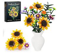ZIQILIGHTING Set di bouquet di girasole, per adulti, donne e ragazze adolescenti dagli 8 anni in su, decorazione floreale artificiale per San Valentino (1161 pezzi)