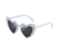 Zirax Occhiali da sole con scritta "Bride to Be", a forma di cuore, perle e strass, accessori per addio al nubilato, accessori per addio al nubilato, accessori per cabina fotografica da donna