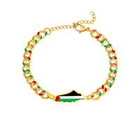 Zircobic Bracciale con Mappa della Palestina - Catena in acciaio inox con motivo geografico e smaltatura, gioiello legato al patrimonio culturale