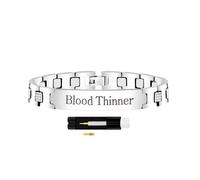 Zircobic Bracciale ID Medico Acciaio Inossidabile Uomo & Donna, Regolabile, Leggero, Impermeabile, Incisione Laser “Fluidificante Sangue”, Adatto Uso Quotidiano, Fitness, Corsa & Outdoor