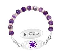Zircobic Bracciale ID Medico Donna Viola｜Incisione Laser ELIQUIS Acciaio Inox｜Leggero, Confortevole & Durevole｜Quotidiano, Sport, Fitness, Outdoor, Viaggio