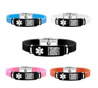 Zircobic Bracciale Medico con Codice QR - Impermeabile, Silicone & Acciaio Inossidabile Leggero, Allarme Medico Rapido, Bracciale Unisex per Uso Quotidiano, Fitness & Attività All’Aperto