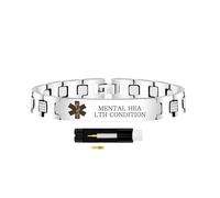 Zircobic Bracciale Medico di Emergenza, Incisione Laser “Condizione di Salute Mentale”, Leggero, Impermeabile, Ipoallergenico, Adatto per Attività all’Aperto, Fitness & Uso Quotidiano