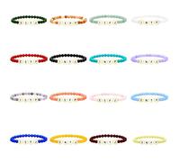 Zircobic Bracciale Stretch Donna in Agata Personalizzabile - Scegli le tue perline lettere, gioiello leggero, impermeabile e ipoallergenico per uso quotidiano, lavoro & esterno