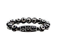 Zircobic Braccialetto buddhista Dzi a nove occhi | Braccialetti tibetani di energia per la protezione della ricchezza | Braccialetto tibetano di protezione della fortuna e guarigione Feng Shui