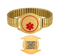 Zircobic Braccialetto di Emergenza ID Personalizzato | Gioiello Medico ICE per Malattie Croniche | Design Elegante e Pratico con Accesso Rapido alle Info Sanitarie