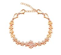 Zircobic Braccialetto Floreale Oro Rosa per Donne - Design Europeo a Quattro Petali con Zirconia, Gioiello Elegante e Leggero per Uso Quotidiano e Abiti Raffinati YA5741