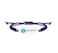 Zircobic Braccialetto Medico Epilessia - Incisione Laser, Corda Bicolore Regolabile, Design Unisex in Acciaio, Comodo ed Elegante per Tutti i Giorni