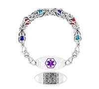 Zircobic Braccialetto Quick-Scan - Tag Inciso Acciaio Inossidabile, Stella della Vita, Perline Regolabili, Confortevole, Leggero, Durevole, Quotidiano, Viaggi, Lavoro, Outdoor