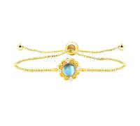 Zircobic Bracelet en laiton doré et zirconium | Breloque en verre aux détails vintage | Bracelet élégant porte-bonheur en perles | Bijoux d'amitié et d'occasions spéciales