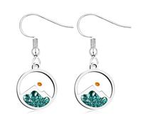 Zircobic Orecchini cristiani con motivo a tema montagna con semi di senape | La fede biblica può spostare le montagne Matteo 17:20 | Orecchini pendenti alla moda per le donne | Gioielli di fede regalo