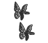 Zircon Butterfly Open Non Sleeper Studs Hoops Dangling Engagement Glow Stars Bee Women Butterflies Spinner Rings for The Opening Ring Alloy Black jewellery