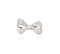 Zircon Pin for Women's Cute Bowknot Brooch Jewelry Party Office Clothes Scarf Buckle Garment Accessories Brooches Gift (Silver)