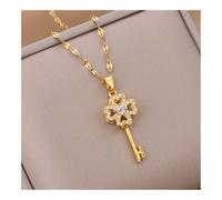 Zircone Cristallo Collane In Acciaio Inox Per Le Donne Moda Coreana Dolce Sexy Femminile Clavicola Catena Monili, Misura unica, Agata
