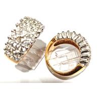 Zirconi Anello 3 File Oro Giallo 18KT Premier Design Fede Larga Qualità 6 7 8 9