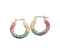 Zirconi eleganti rotondi color oro blu verde zircone cubico piccolo cerchio for gioielli di moda da donna(Multicolore)