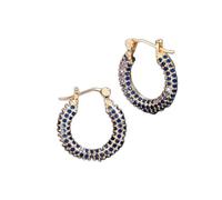 Zirconi eleganti rotondi color oro blu verde zircone cubico piccolo cerchio for gioielli di moda da donna(Blue)
