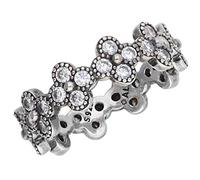 zirconi fiori Pandora Silver Ring 191000CZ-52 donne orientali