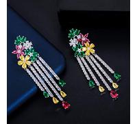 Zirconia cubica scintillante pavimentazione pavimentazione lunghe fiori di fiori per farli per matrimoni per donne abbigliamento da festa gioielli