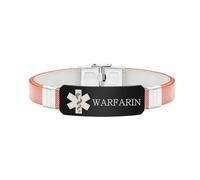 Zirconic Bracciale medico di allerta alla moda | Incisione laser personalizzata & QR aggiornabile | Piastra in acciaio inox resistente | Identificazione rapida ID di emergenza（WARFARIN）