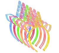 ZIRICHER 12 cerchietti per capelli con unicorno, per ragazze e donne, feste di compleanno, in plastica, con glitter, arcobaleno, unicorno, per adulti e bambini, accessori per feste di compleanno