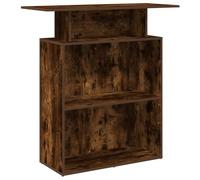 ZIRLANLV Banco Reception con Venature del Legno, Supporto per Host in Piedi con Ripiani Aperti a più Livelli per Ufficio Domestico, Area Reception e Ingresso (Rovere affumicato)