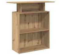 ZIRLANLV Banco Reception con Venature del Legno, Supporto per Host in Piedi con Ripiani Aperti a più Livelli per Ufficio Domestico, Area Reception e Ingresso (Rovere artigianale)