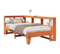 ZIRLANLV Letto Libreria in Legno Massello di Pino, Testiera Regolabile e Contenitore Integrato, Divano Letto Multifunzionale per la Camera dei Bambini o la Camera degli (90 x 200 cm)