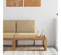 ZIRLANLV Set di Divani Componibili per Esterni in Legno di acacias con Cuscini, Mobili da Esterno in Legno Resistenti Alle Intemperie per Giardino, Cortile, (1x estremità)