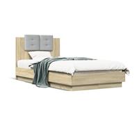 ZIRLANLV Struttura Letto King Size con Illuminazione a LED RGB e Robuste Doghe in Compensato - Base Contemporanea in Legno Ingegnerizzato, Confortevole Arredamento (75 x 190 cm)