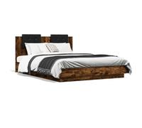 ZIRLANLV Struttura Letto King Size con Illuminazione a LED RGB e Robuste Doghe in Compensato - Base Contemporanea in Legno Ingegnerizzato, Confortevole Arredamento (150 x 200 cm)