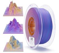 ZIRO Filamento PLA Opaco Multicolore 1.75 mm, Opaco Coestrusione Tricolore Filamento per Stampante 3D 1kg, Precisione Dimensionale +/-0.03mm, Tramonto viola