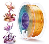 ZIRO Seta Filamento PLA multicolore da 1.75mm, Seta Coestruso Tricolore Filamento per Stampante 3D, Precisione Dimensionale +/-0.03mm, Bobina da 1kg, Fiore di metallo