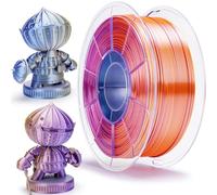 ZIRO Seta Filamento PLA multicolore da 1.75mm, Seta Coestruso Tricolore Filamento per Stampante 3D, Precisione Dimensionale +/-0.03mm, Bobina da 1kg, Lago illuminato dalla luna