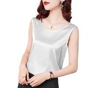 ZIRONG Canotte Raso Donna,Elegante Canotta in Raso per Le Donne con Spalline Larghe - Mantieni La Calma in Questo Gilet Cami Senza Maniche per L'Estate E Oltre, S