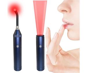 ZIROXI Dispositivo for la Terapia della Luce Rossa con Penna for Terapia dell'afte, Riduce Il Dolore e la Gestione delle ferite alle Labbra, con 5 LED Rossi e Blu 4 modalità