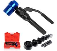 ZIROXI Perforatrice idraulica, Attrezzo for punzonatura Idraulico Manuale, Kit Driver for perforatrice idraulica ad eliminazione Diretta, Scavatrice Portatile for lamiera con 6 matrici