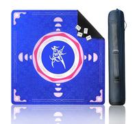 ZIRUU Mahjong - Tovaglia da gioco Square Majiang Game Card Poker Matte Gioco di carte da tavolo con pietre domino, tavolo da gioco, copertina blu
