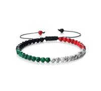 ZIRYXQ Braccialetto della Palestina, braccialetti con perline palestinesi, fatto a mano, regolabile, con bandiera palestinese, braccialetto con filo di bandiera palestinese, regalo souvenir per uomini
