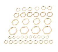 ZISEcoc Dadi di bloccaggio esagonali in ottone confezionati da 40 pezzi G1/8、G1/4、G3/8、G1/2、G3/4、G1 Cappucci for raccordi fissaggio