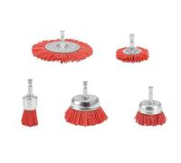 ZISEcoc Set di spazzole in nylon da 5-9 pezzi con gambo 6 mm - Coppa 75/65/50 e estremità 30/25 for la pulizia del trapano