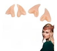 Zisemeil Orecchie finte per cosplay di Halloween, comode orecchie da elfo a mezza punta, per uomini e donne, 5 x 6 cm, 1 paio
