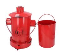 Zisemeil - Pattumiera Decorativa Stile Industriale Retrò in Ferro per Interno/Esterno con Secchiello per Giardino, Casa, Cucina (Rosso)